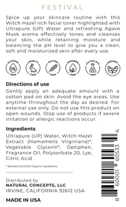 THE CONCEPT No.4 Festival Agave Musk UltraPure Water Toner Label