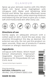 THE CONCEPT No.3 Glamour Wild Orchid & White Tea UltraPure Water Toner Label